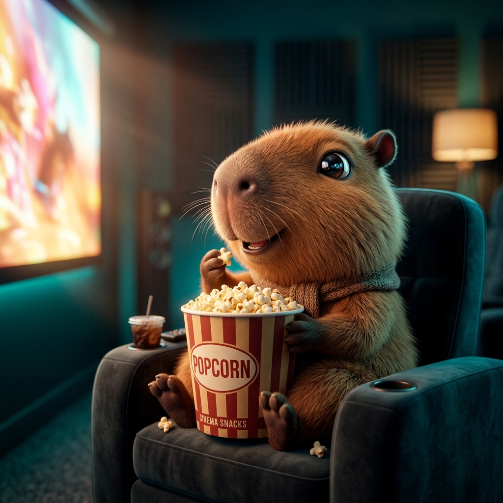 Capybara Popcorn Cinema